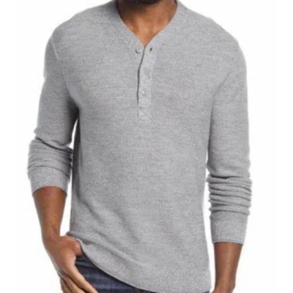 Bonobos Merino Wool Henley Sweater Gray Men's size XXL